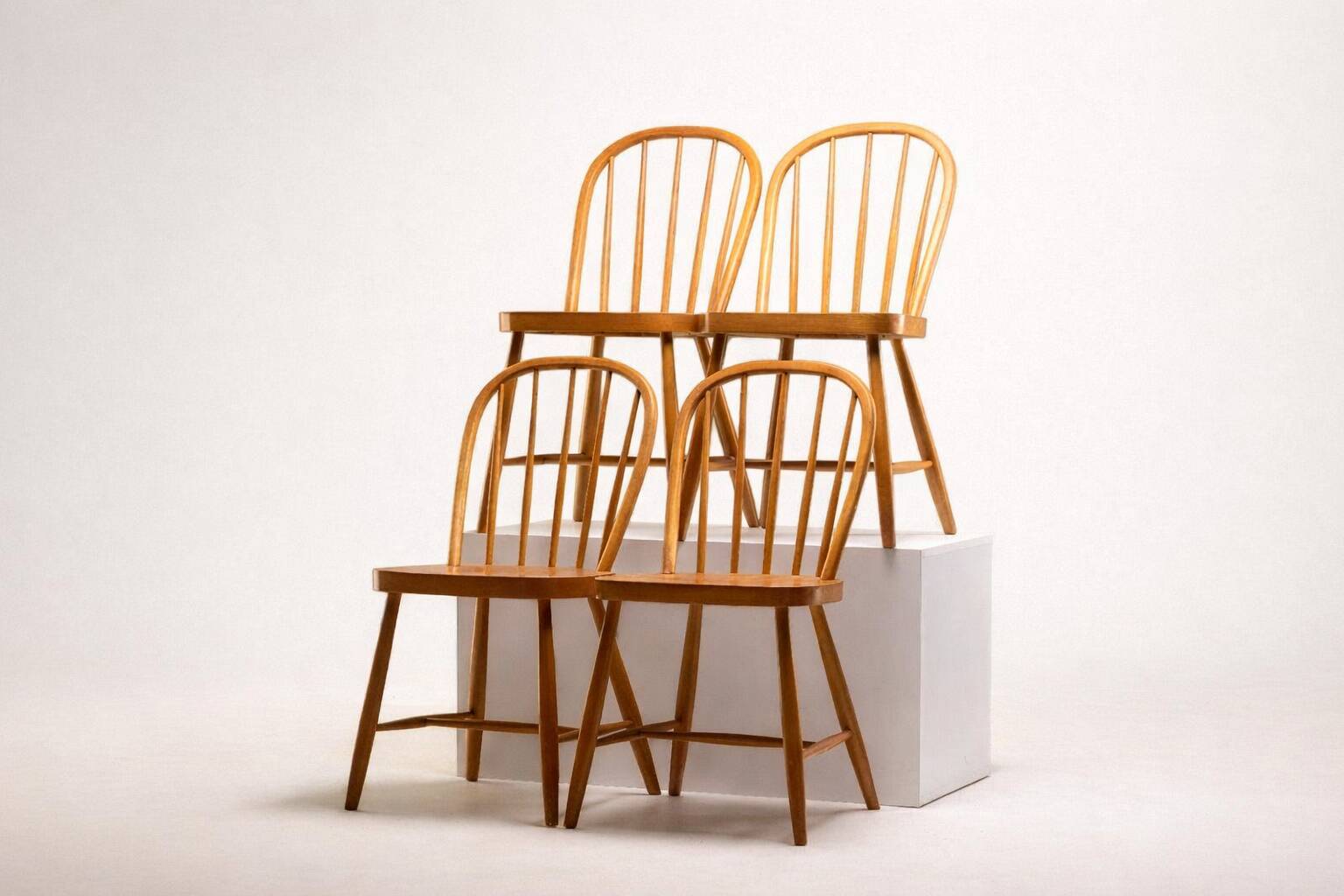 Set of four dining chairs, 1960s–70s