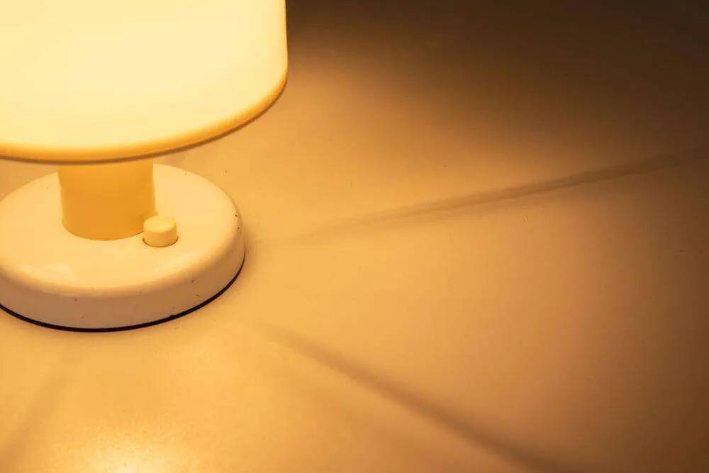 Mushroom table lamp, space age design, Italian 1970s.