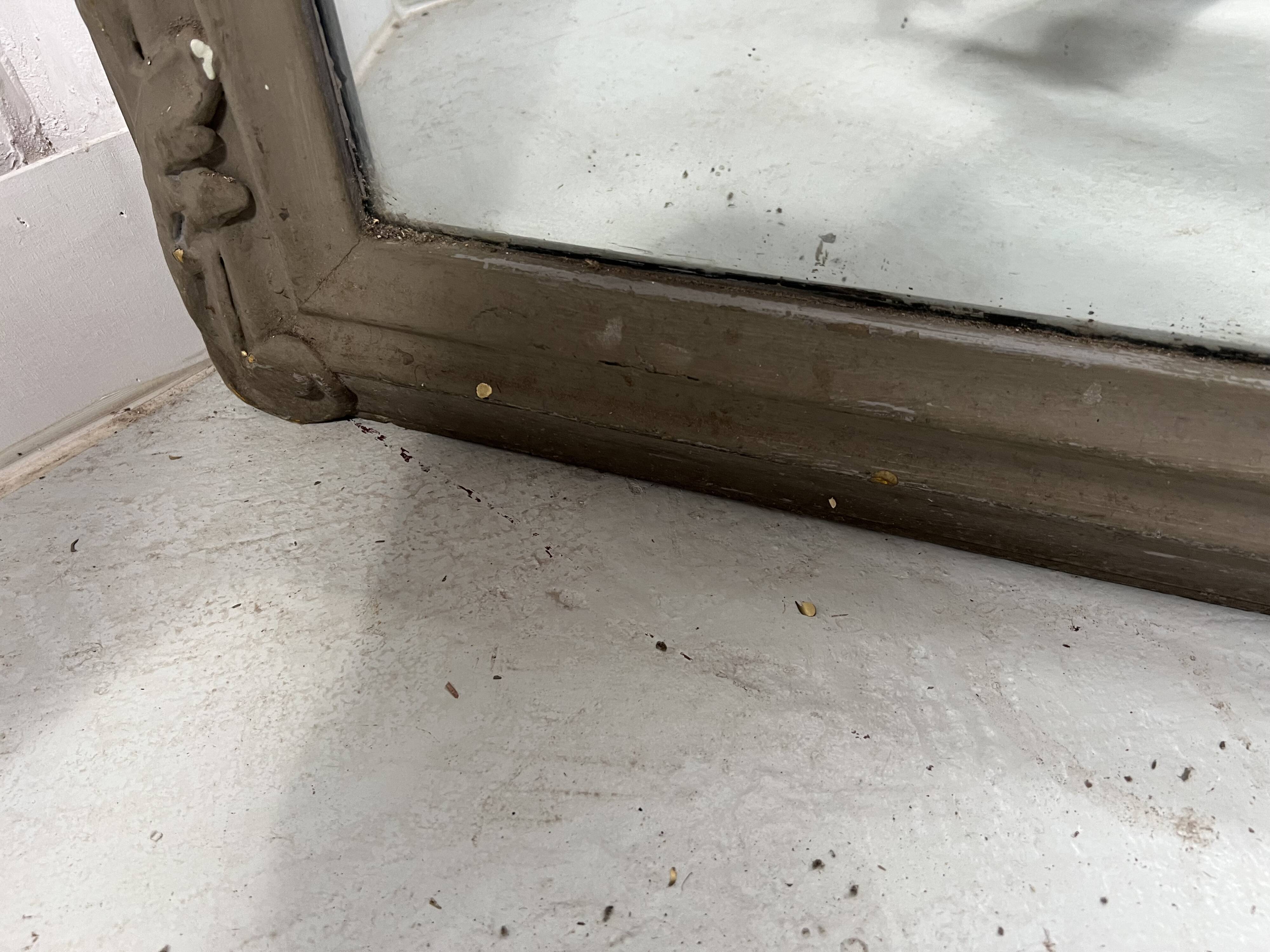 Louis XV style mirror in wood and patinated stucco, 20th century