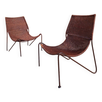 Fauteuils en osier Frederick Weinberg