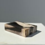 Symmetrical multicolored petrified wood soap dish