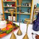 Trio of brass candlesticks design year 70