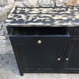 Old black buffet wood tray patina