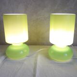 Pair of green lamps Ikea model Lykta 90s