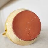 Handmade Ceramic Pitcher: 1970s LKC Pottery, Yellow Brown Glaze