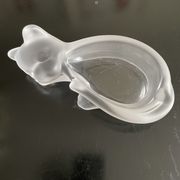 Vide poche chat en cristal dépoli