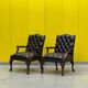 Fauteuil Chesterfield en cuir marron (le prix est pour un)