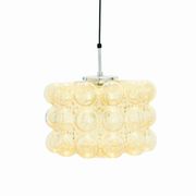 Large Amber Bubble Glass Pendant Light by Helena Tynell for Limburg, 1960s