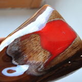 Vallauris vase brown/red - 70s - authentic vintage