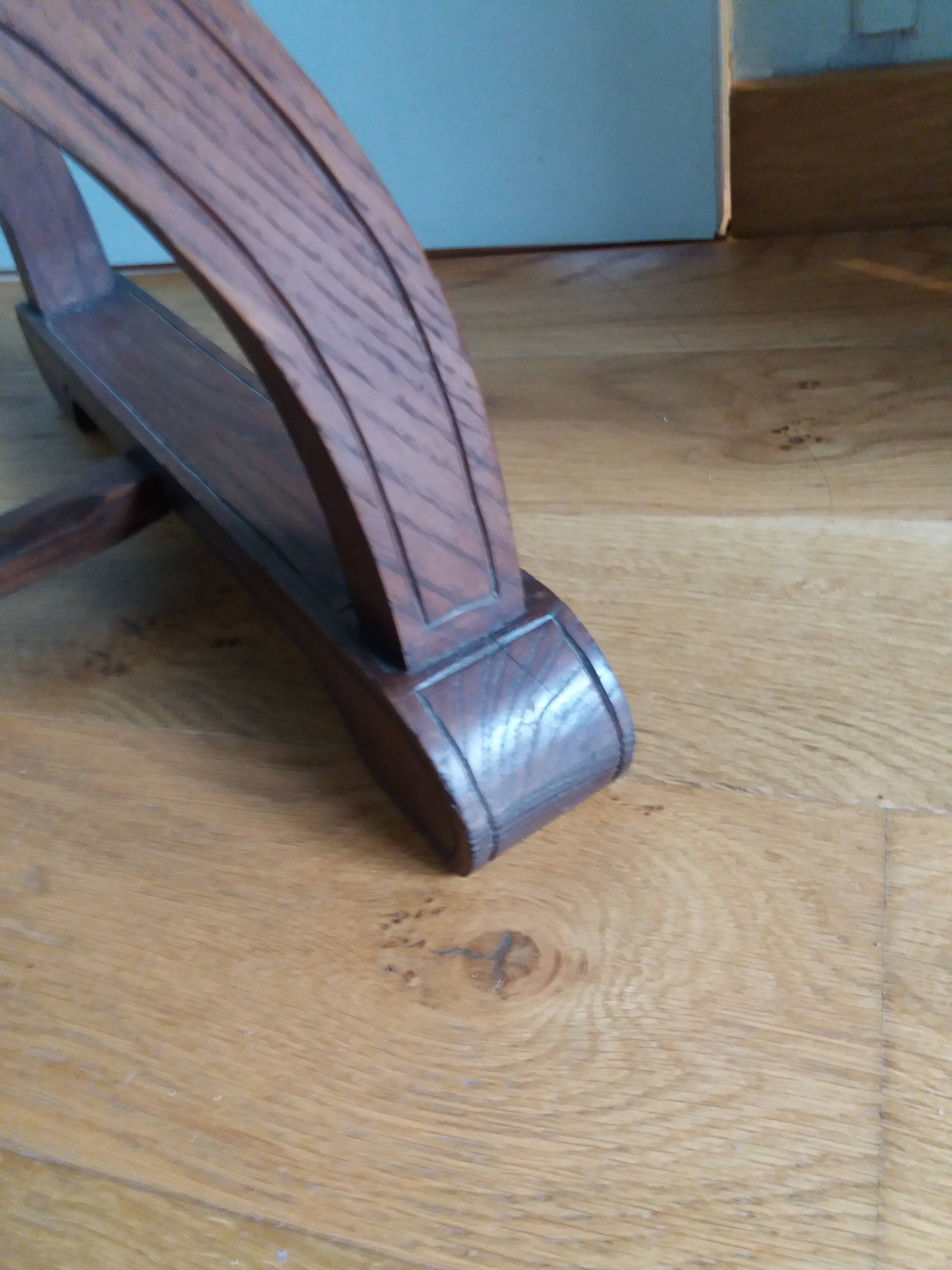 Armchair Curule Dagobert wood and rattan canning