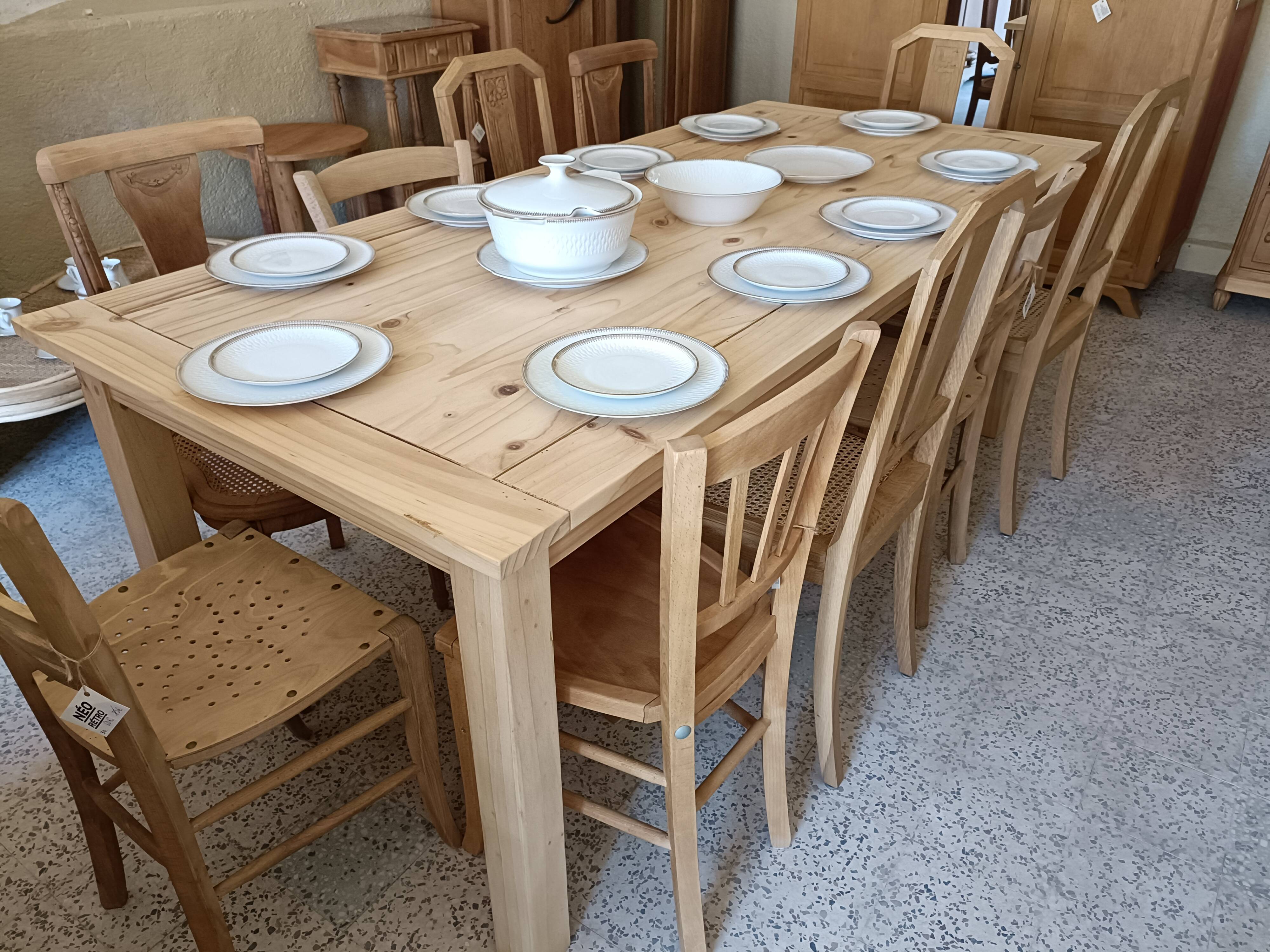 Renovated rectangular dining table