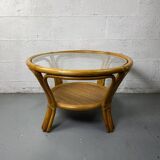 Rattan Coffee Table with glass top