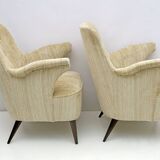 Pair of Nino Zoncada Mid-century Modern Chenille Velvet by Cassina Armchair