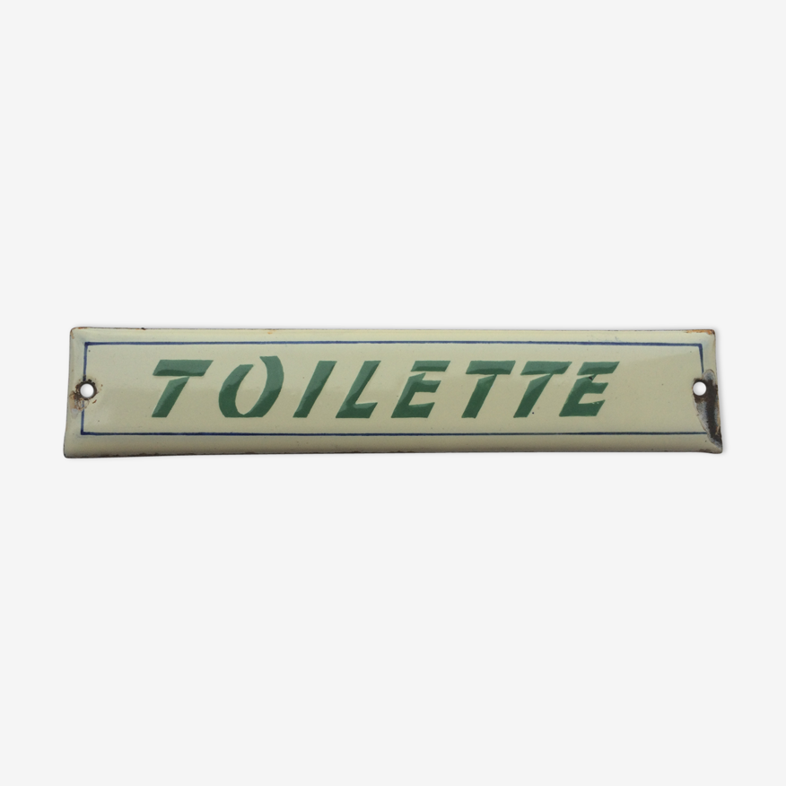 Vintage French Sign Enamel Toilettes Bathroom Plaque – Antique