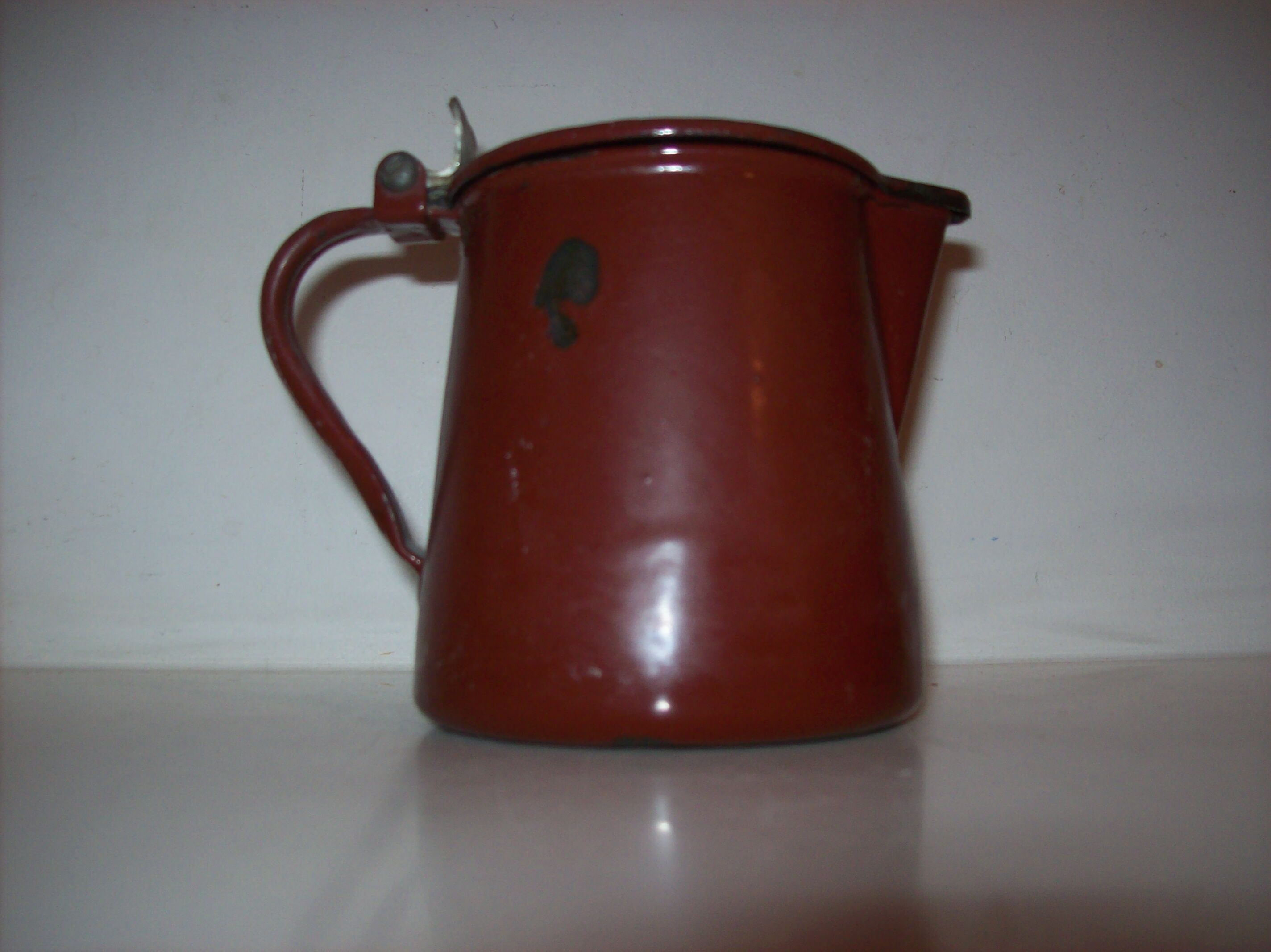 Painted enamelled teapot