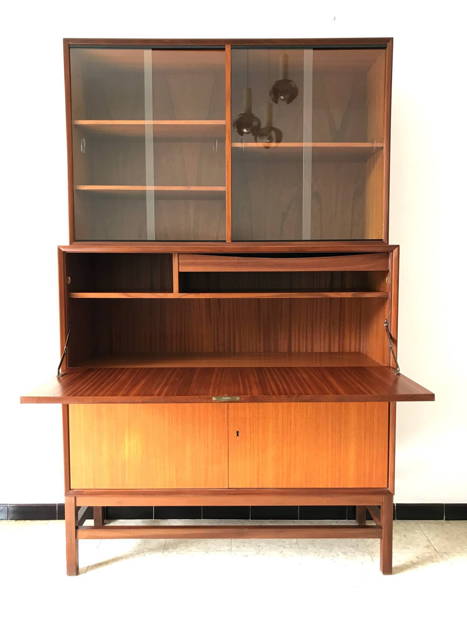 Scandinavian library secretary in vintage teak from the 60s