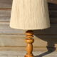 Turned wood lamp with 600mm rope shade
