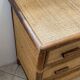 Vintage 1970s bamboo rattan 3-drawer chest of drawers.