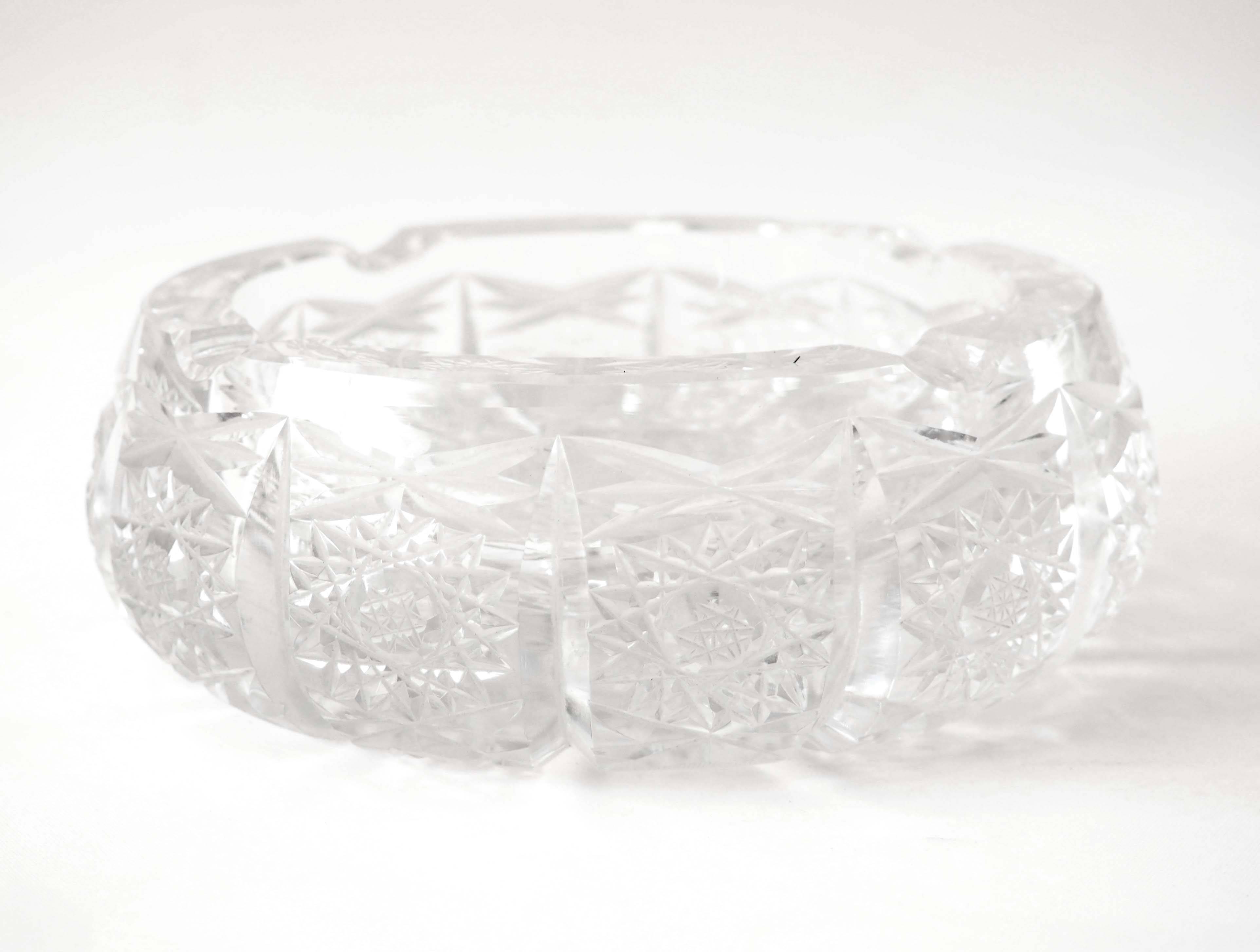 Cut crystal ashtray