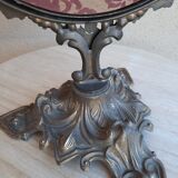 Mirror on foot, swivel, brass, mid-late nineteenth, rock style.