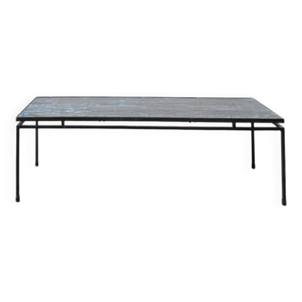 Metal and ceramic coffee table by J. Belarti, circa 1970