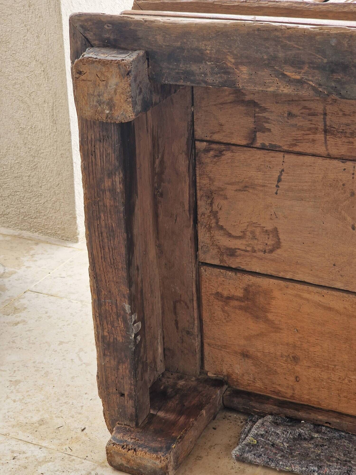 Antique carved oak chest
