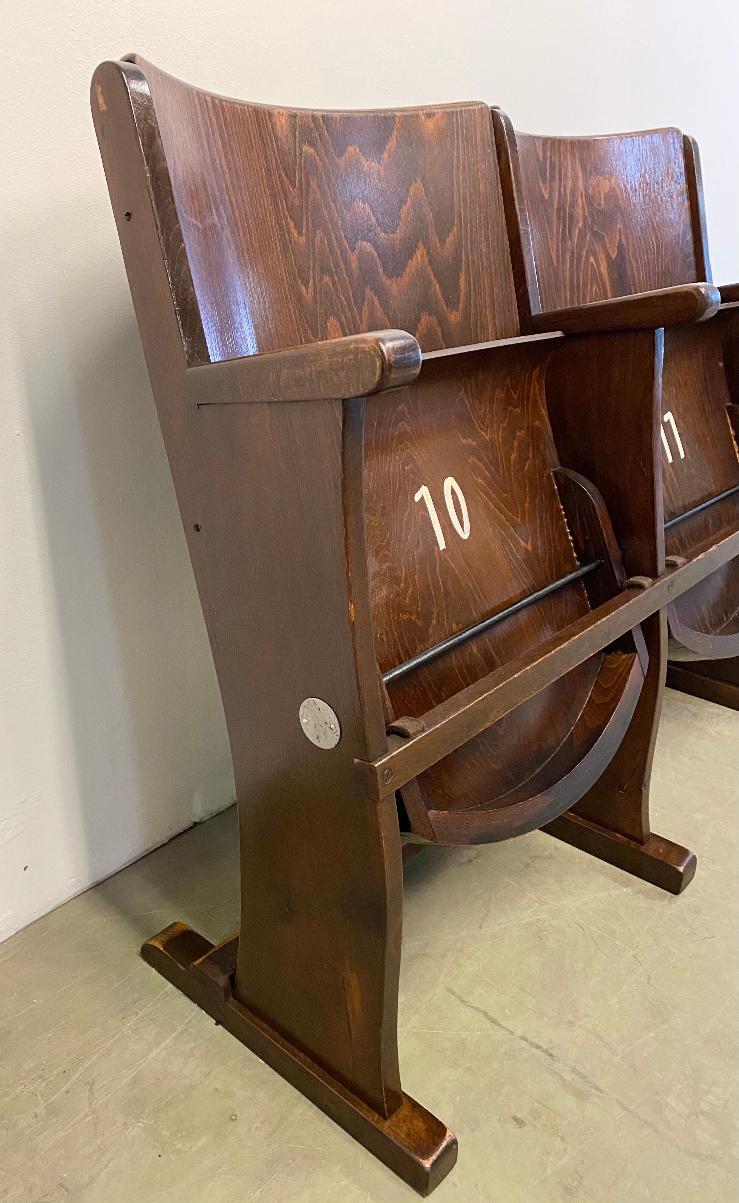 Vintage Two-Seat Cinema Bench from Ton 1950s