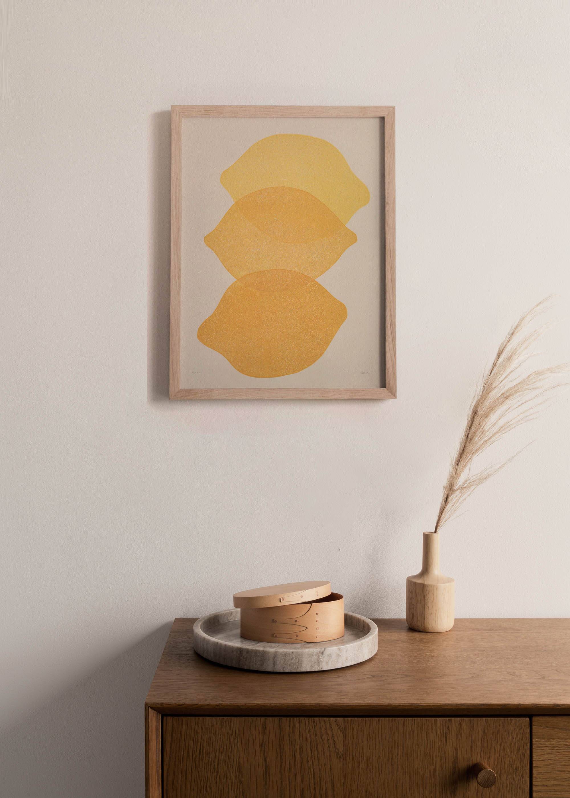 Painting on paper 30x40cm Lemon illustration painting signed Eawy