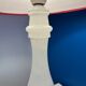 White Alabaster Lamp - Vintage White and Red Alabaster Table Lamp