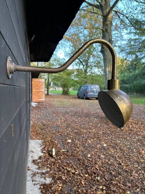 2 industrial brass wall lights - Denmark 70s-80s