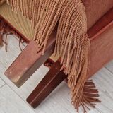 1970s, Danish set of two velour armchairs, original condition, beech wood.