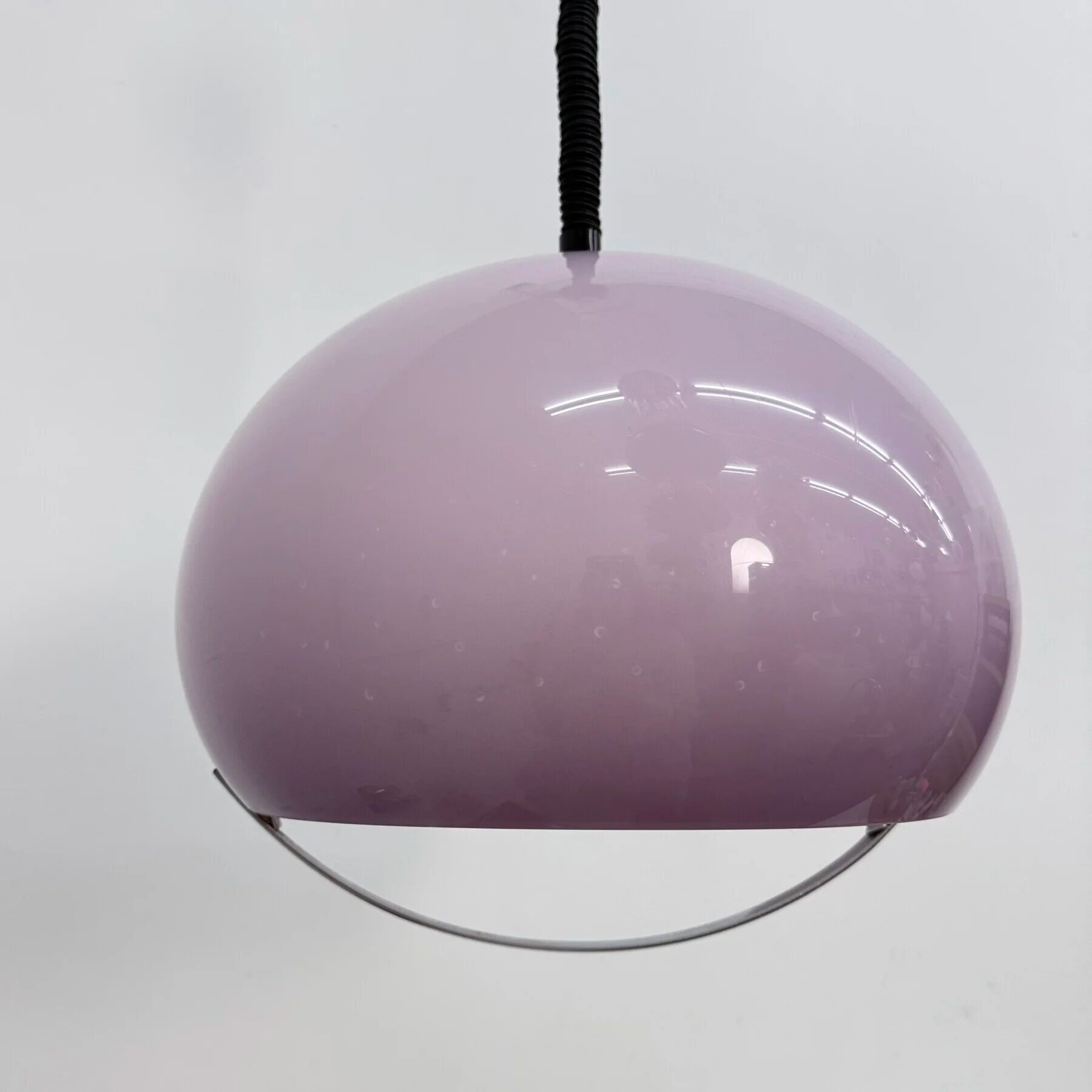 Mid-century purple plastic hanging lamp Harvey Guzzini for Meblo, 1970s