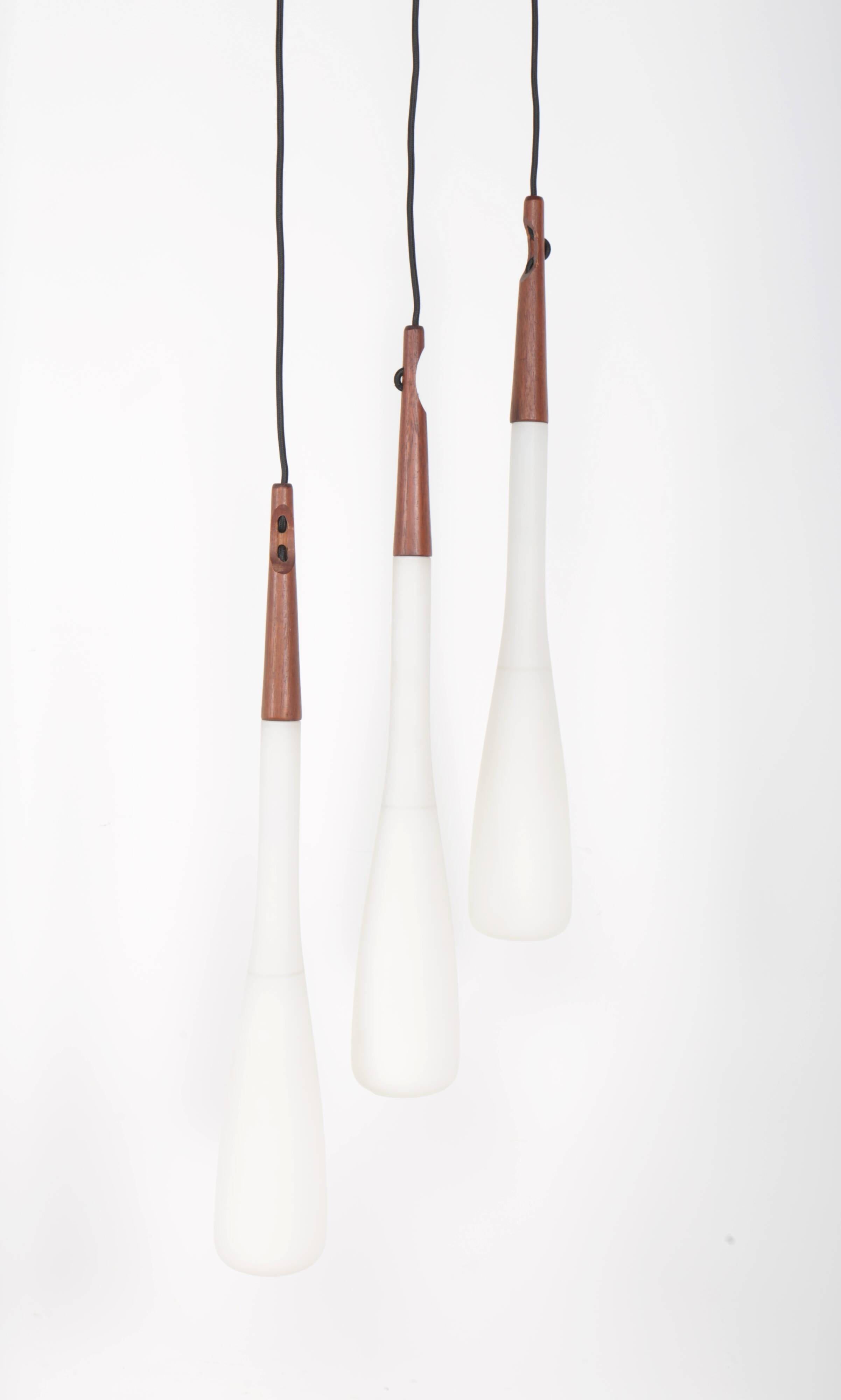 Drop pendant lamp by Uno & Östen Kristiansson for Luxus, Sweden, 1950s