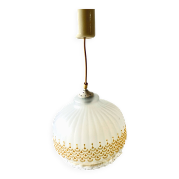 Vintage frosted glass pendant light