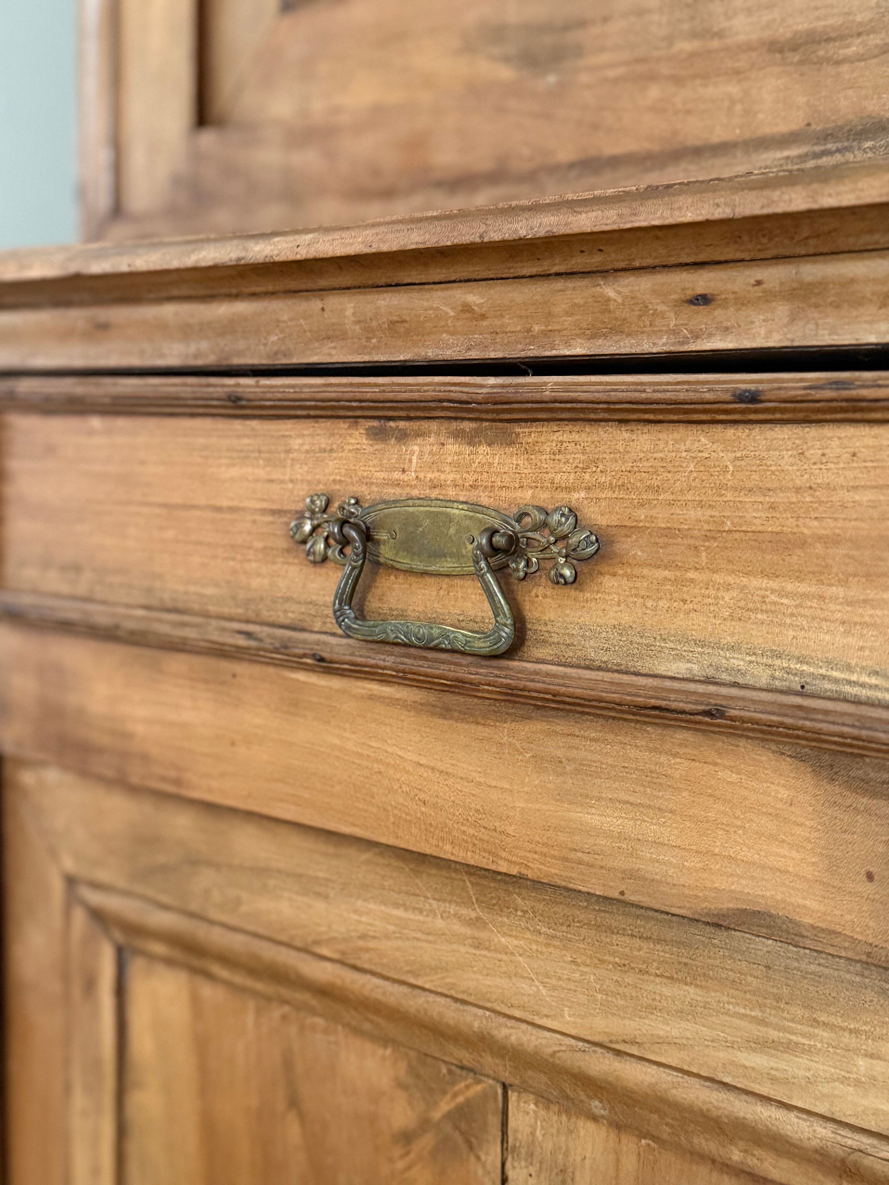Antique two-body buffet in solid wood