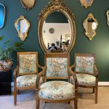 Suite of three antique armchairs