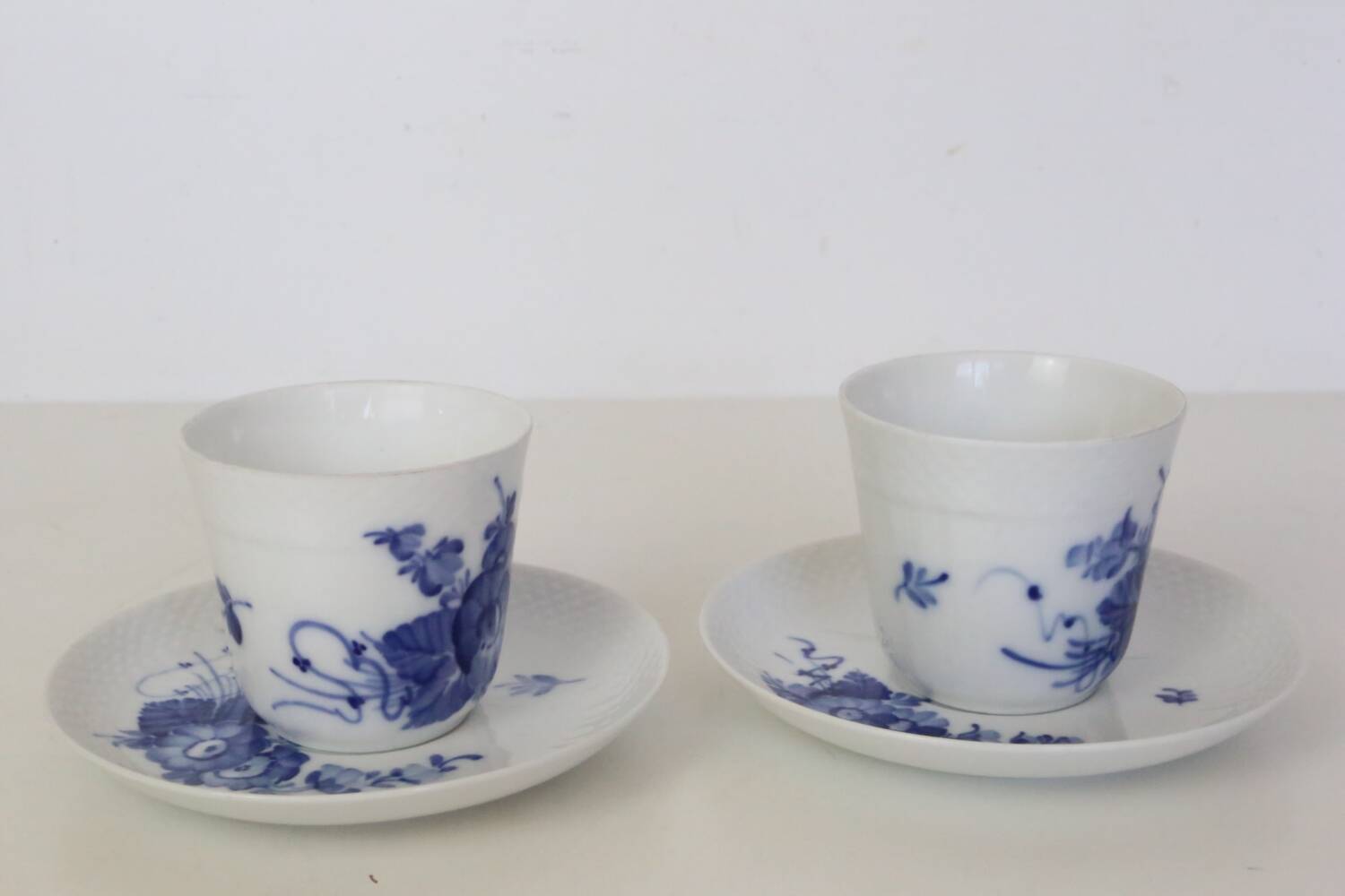 Pair of Blue Flowers Royal Copenhagen cups