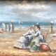 Oil on panel k wilson signature to identify 1960 beach scene