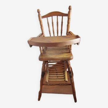 Children's high chair, wooden, early 20th century