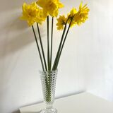 Chiseled glass vase