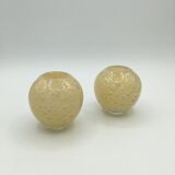 2 vases en verre soufflé