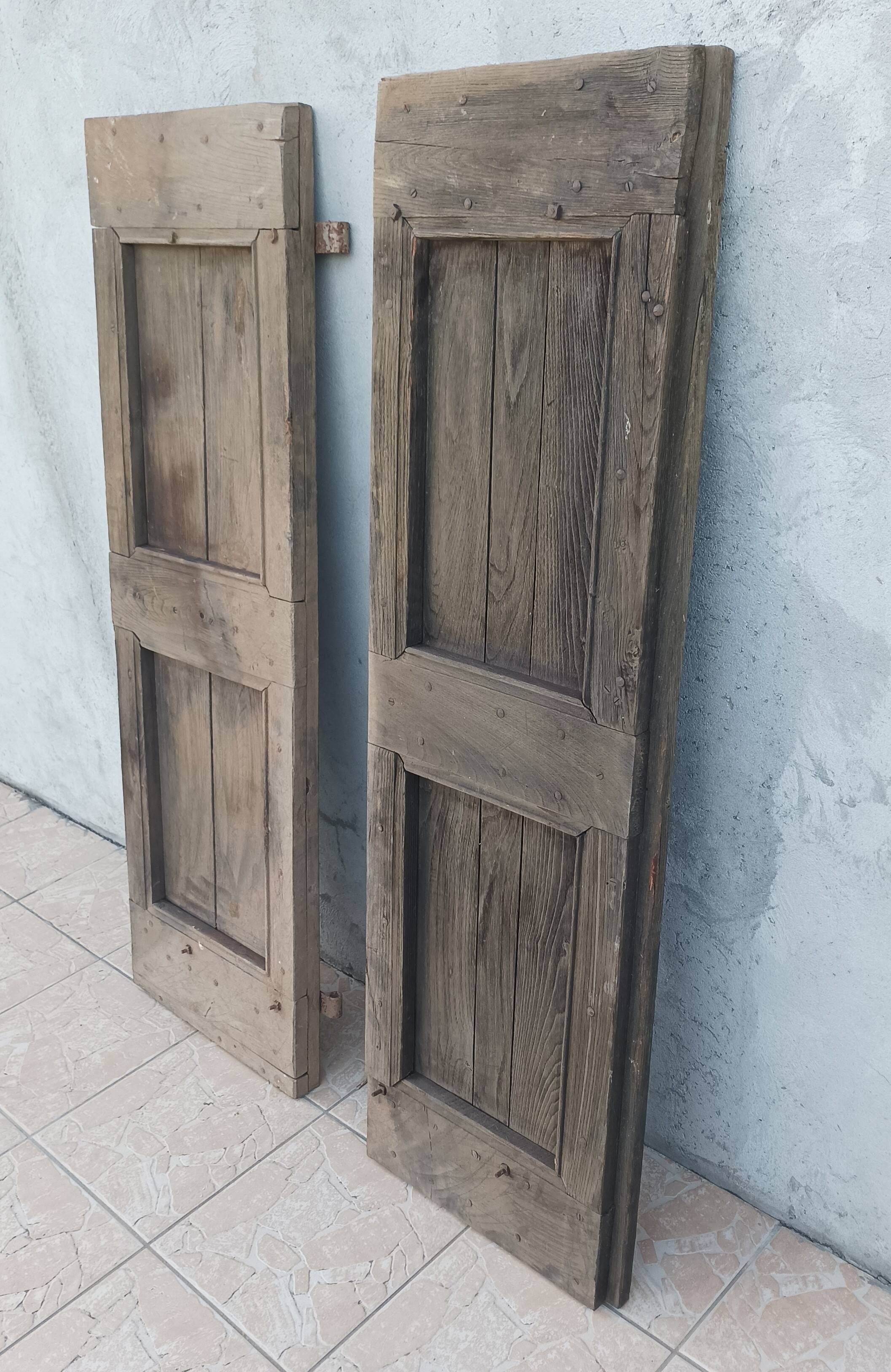 Pair of antique oak shutters