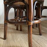 Rattan and cane bistro chairs