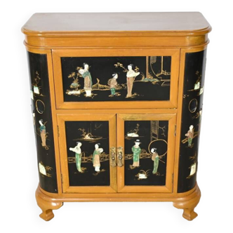 Asian Liquor Cabinet in Lacquered Wood, China – 1950