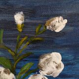 French vintage oil painting of flowers signed EC