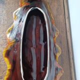 Magnificent leaf-shaped basket signed Vallauris