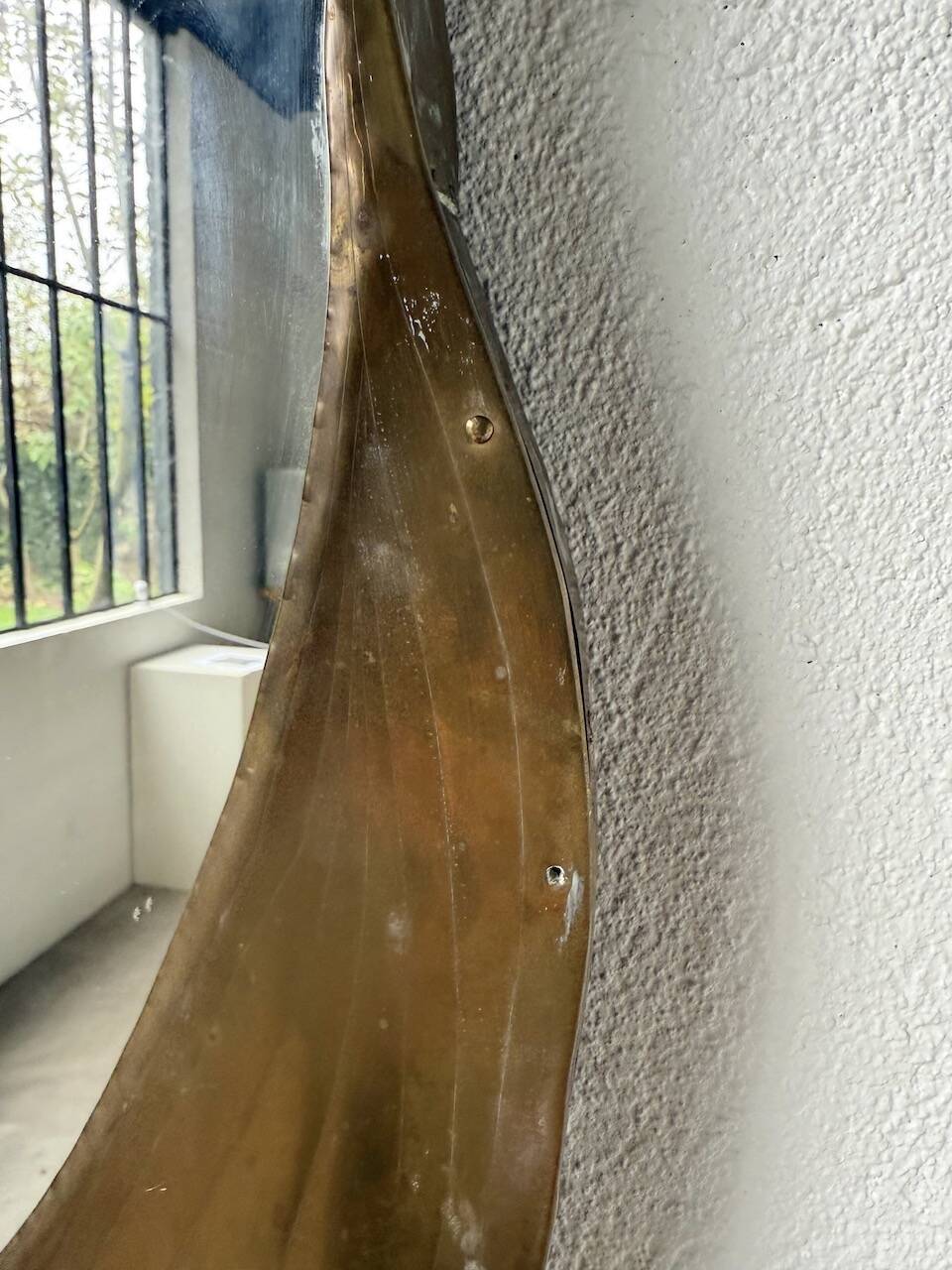 Brass flower oval mirror 1960
