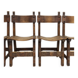 Set of 4 vintage brutalist chairs 1970