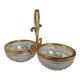 Double bowl servant in crystal Stella Genuine Lead Crystal