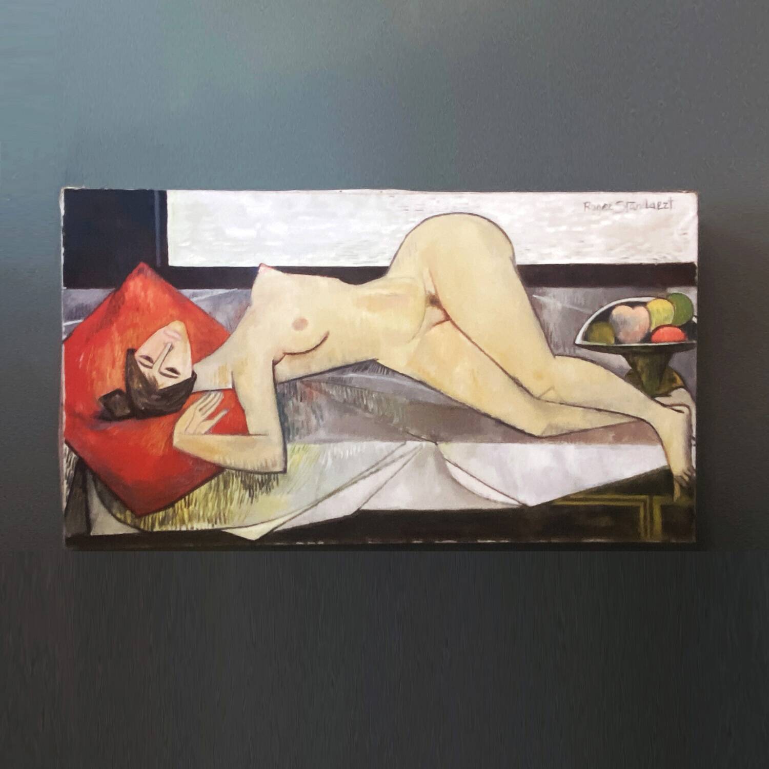 Large painting "forbidden fruits" signed